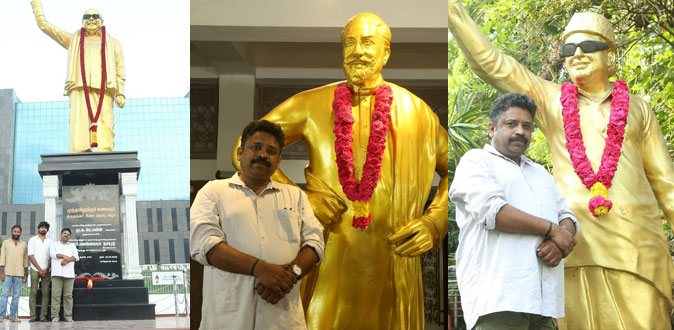 மாமனிதர்களின் சிலைகளுக்கு மரியாதை செய்த ‘மாமனிதன்’ இயக்குநர்