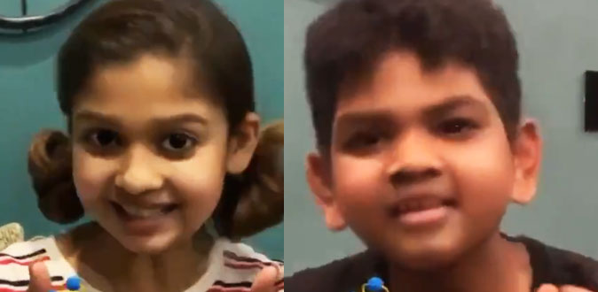 கொரோனாவுக்காக குழந்தைகளாக மாறிய நயன்தாரா - விக்னேஷ் சிவன் ஜோடி