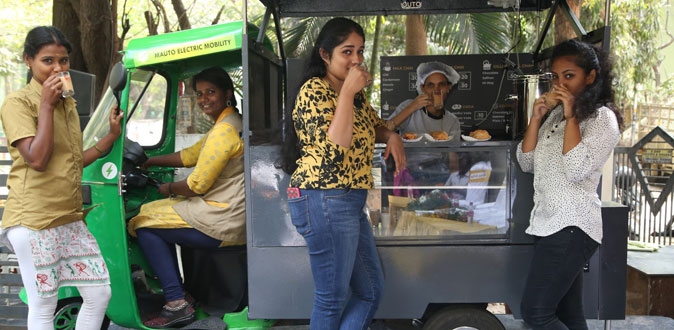 India's first retro-fit electric auto that serves Chai