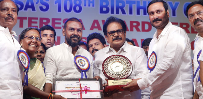 Ragava Lawrance Mother Therasa Award